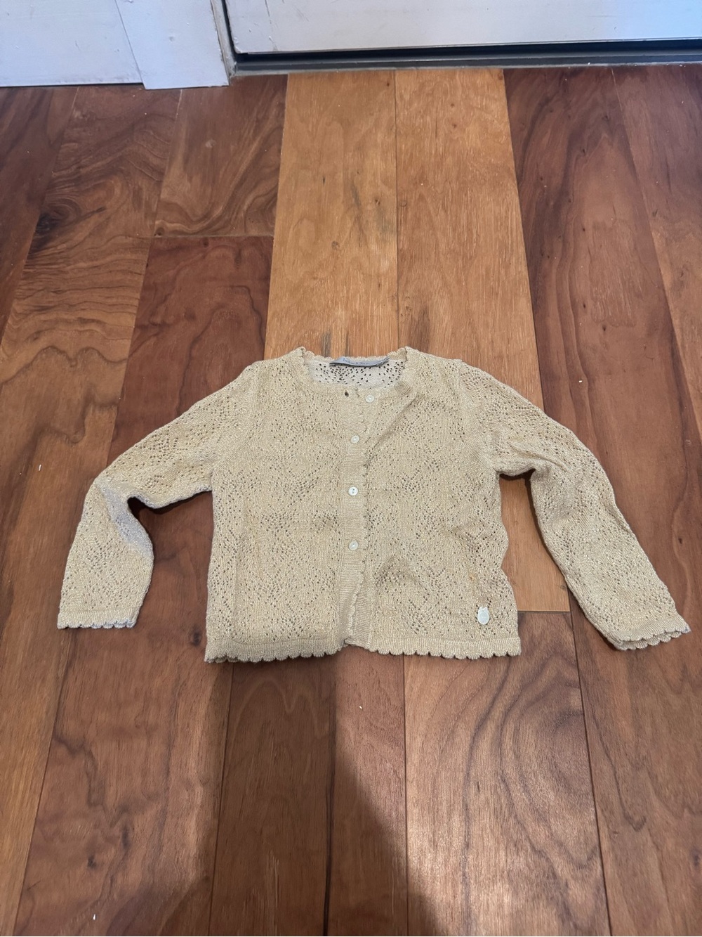 Baby Dior Girls' Cream Knit Button-Front Cardigan